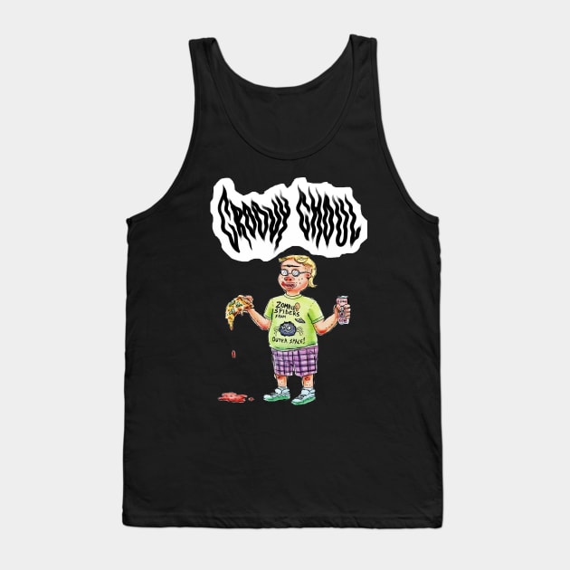 Groovy Ghoul Nerd Pizza Tank Top by Groovy Ghoul